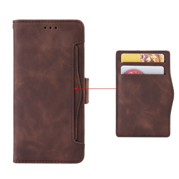 For Samsung Galaxy S24 5G Skin Feel Calf Texture Card Slots Leather Phone Case(Brown) - Galaxy S24 5G Cases by buy2fix | Online Shopping UK | buy2fix