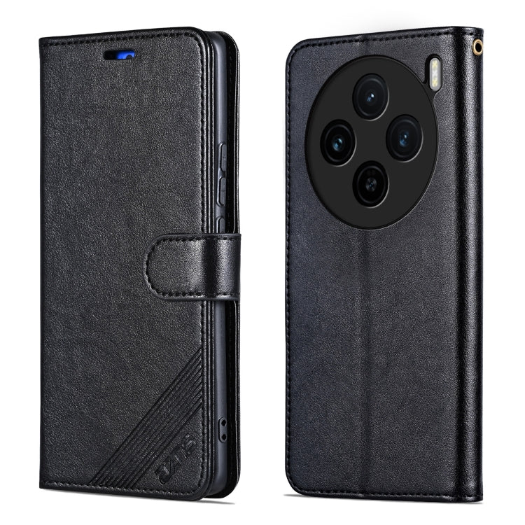 For vivo X100S AZNS Sheepskin Texture Flip Leather Phone Case(Black) - vivo Cases by AZNS | Online Shopping UK | buy2fix