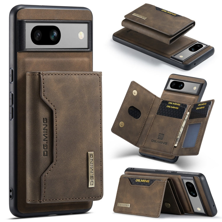 For Google Pixel 7A DG.MING M2 Series 3-Fold Multi Card Bag + Magnetic Phone Case(Coffee) - Google Cases by DG.MING | Online Shopping UK | buy2fix