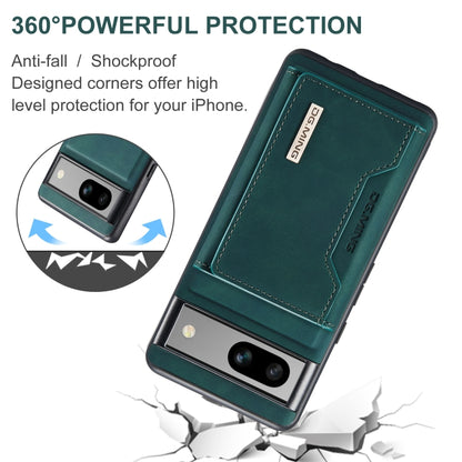 For Google Pixel 7A DG.MING M2 Series 3-Fold Multi Card Bag + Magnetic Phone Case(Green) - Google Cases by DG.MING | Online Shopping UK | buy2fix