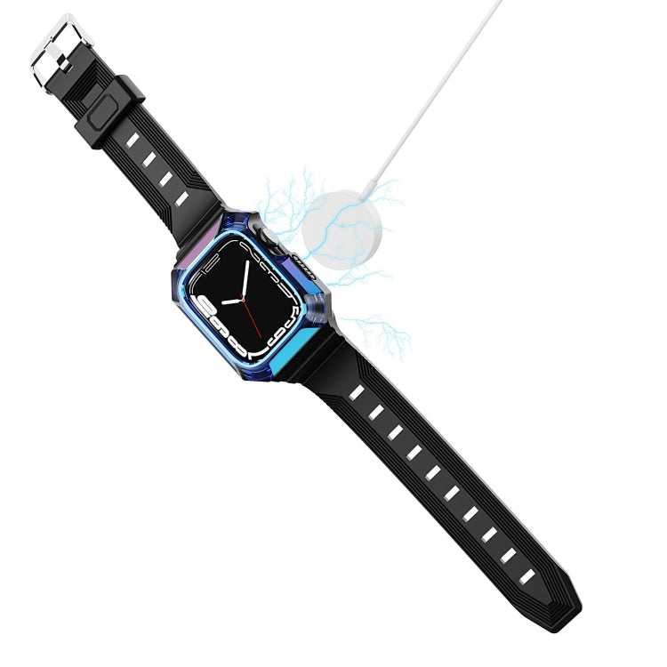 Armor Case Integrated TPU Watch Band For Apple Watch Ultra 2 49mm(Blue) - Watch Bands by buy2fix | Online Shopping UK | buy2fix