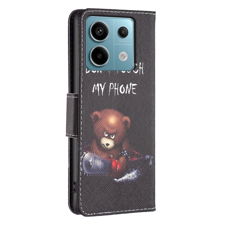 For Xiaomi Redmi Note 13 Pro 4G Global Colored Drawing Pattern Leather Phone Case(Bear) - Note 13 Pro Cases by buy2fix | Online Shopping UK | buy2fix