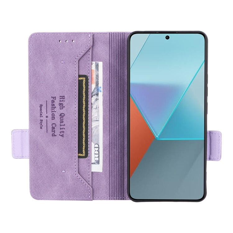 For Xiaomi Redmi Note 13 Pro 5G Magnetic Clasp Leather Phone Case(Purple) - Note 13 Pro Cases by buy2fix | Online Shopping UK | buy2fix