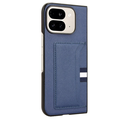 For Google Pixel 9 Pro Fold Litchi Texture Card Slots Back Cover Phone Case(Blue) - Google Cases by buy2fix | Online Shopping UK | buy2fix