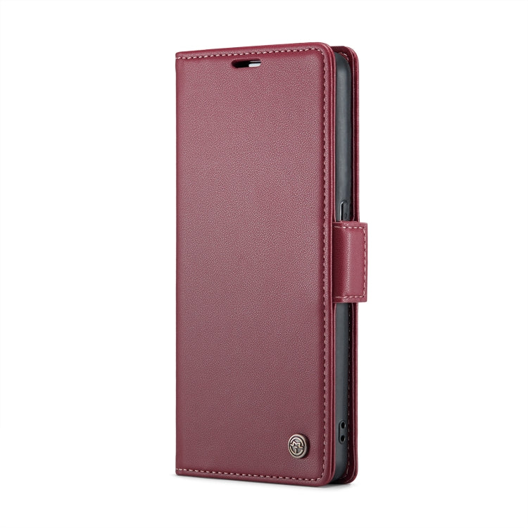 For OPPO Reno8 Lite Global CaseMe 023 Butterfly Buckle Litchi Texture RFID Anti-theft Leather Phone Case(Wine Red) - OPPO Cases by CaseMe | Online Shopping UK | buy2fix