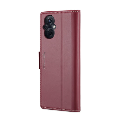 For OPPO F21 Pro 5G Globa/Reno8 Z Global CaseMe 023 Butterfly Buckle Litchi Texture RFID Anti-theft Leather Phone Case(Wine Red) - OPPO Cases by CaseMe | Online Shopping UK | buy2fix