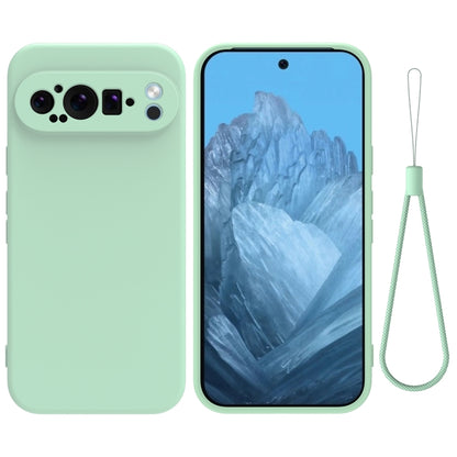 For Google Pixel 9 Pro XL Pure Color Liquid Silicone Shockproof Phone Case(Green) - Google Cases by buy2fix | Online Shopping UK | buy2fix