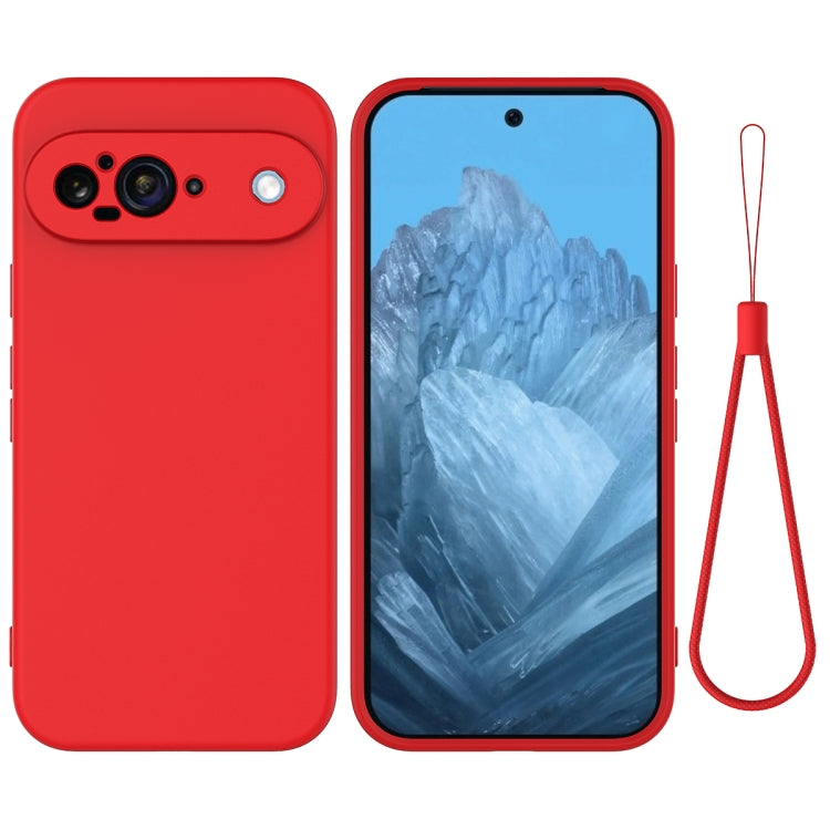 For Google Pixel 9 Pure Color Liquid Silicone Shockproof Phone Case(Red) - Google Cases by buy2fix | Online Shopping UK | buy2fix