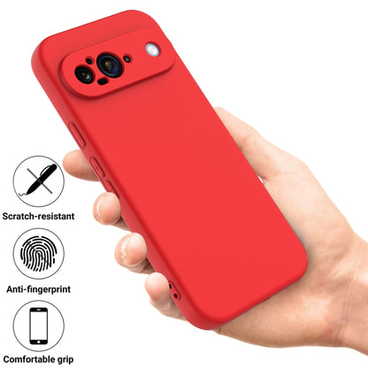 For Google Pixel 9 Pure Color Liquid Silicone Shockproof Phone Case(Red) - Google Cases by buy2fix | Online Shopping UK | buy2fix