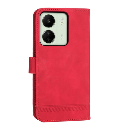 For Xiaomi Redmi 13C Dierfeng Dream Line TPU + PU Leather Phone Case(Red) - 13C Cases by buy2fix | Online Shopping UK | buy2fix