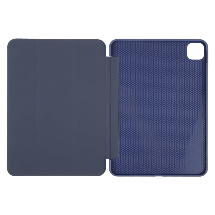 For iPad Pro 11 2024 GEBEI 3-folding Holder Shockproof Flip Leather Tablet Case(Dark Blue) - iPad Pro 11 2024 Cases by GEBEI | Online Shopping UK | buy2fix