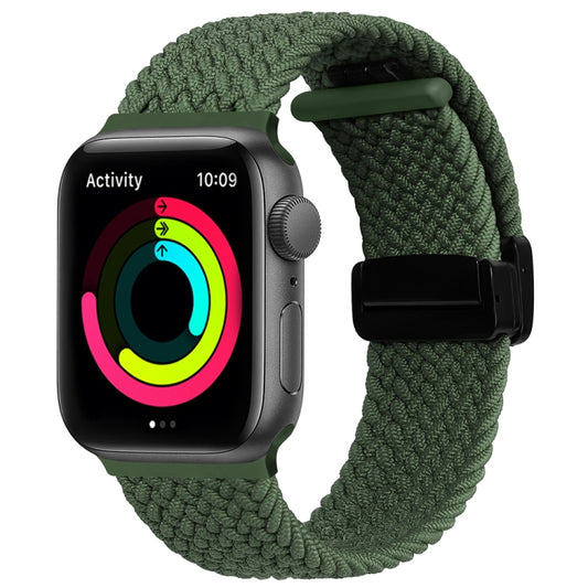 Magnetic Fold Clasp Woven Watch Band For Apple Watch 42mm(Green) - Watch Bands by buy2fix | Online Shopping UK | buy2fix