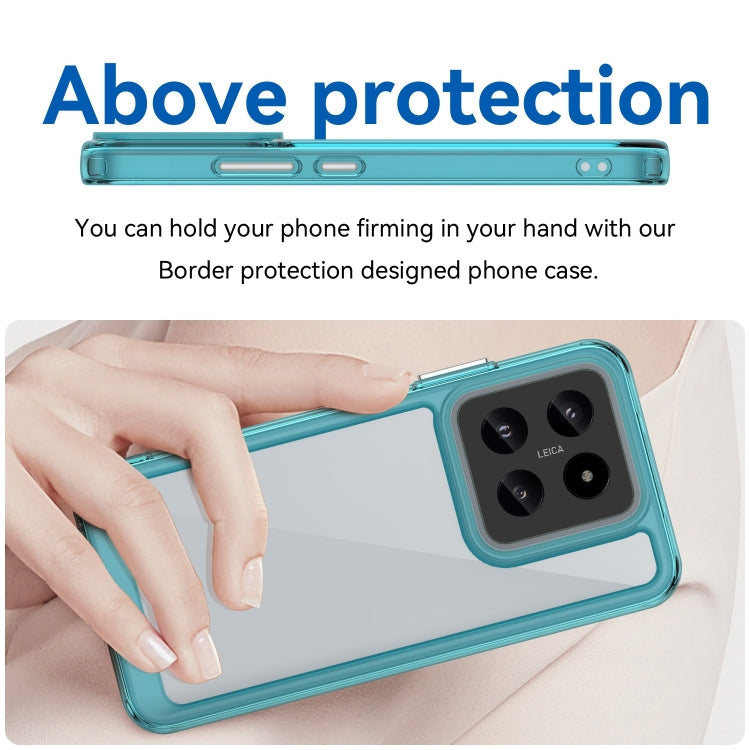 For Xiaomi 14 Pro Colorful Series Acrylic Hybrid TPU Phone Case(Transparent Blue) - 14 Pro Cases by buy2fix | Online Shopping UK | buy2fix