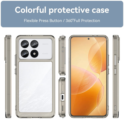 For Xiaomi Redmi K70 Pro Colorful Series Acrylic Hybrid TPU Phone Case(Transparent Grey) - K70 Pro Cases by buy2fix | Online Shopping UK | buy2fix