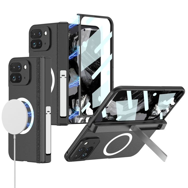 For Google Pixel 9 Pro Fold GKK Integrated Magsafe Fold Hinge Full Coverage Phone Case with Holder(Black) - Google Cases by GKK | Online Shopping UK | buy2fix