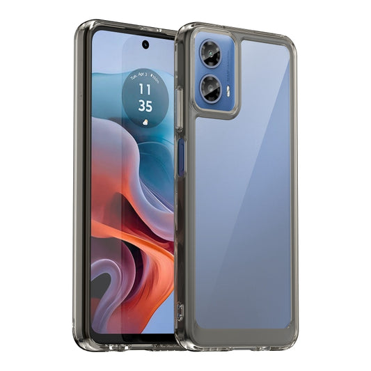 For Motorola Moto G34 Colorful Series Acrylic Hybrid TPU Phone Case(Transparent Grey) - Motorola Cases by buy2fix | Online Shopping UK | buy2fix