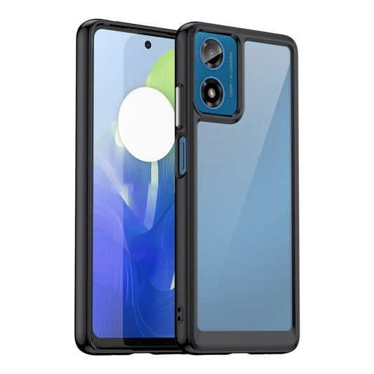 For Motorola Moto G24 Power Colorful Series Acrylic Hybrid TPU Phone Case(Black) - Motorola Cases by buy2fix | Online Shopping UK | buy2fix