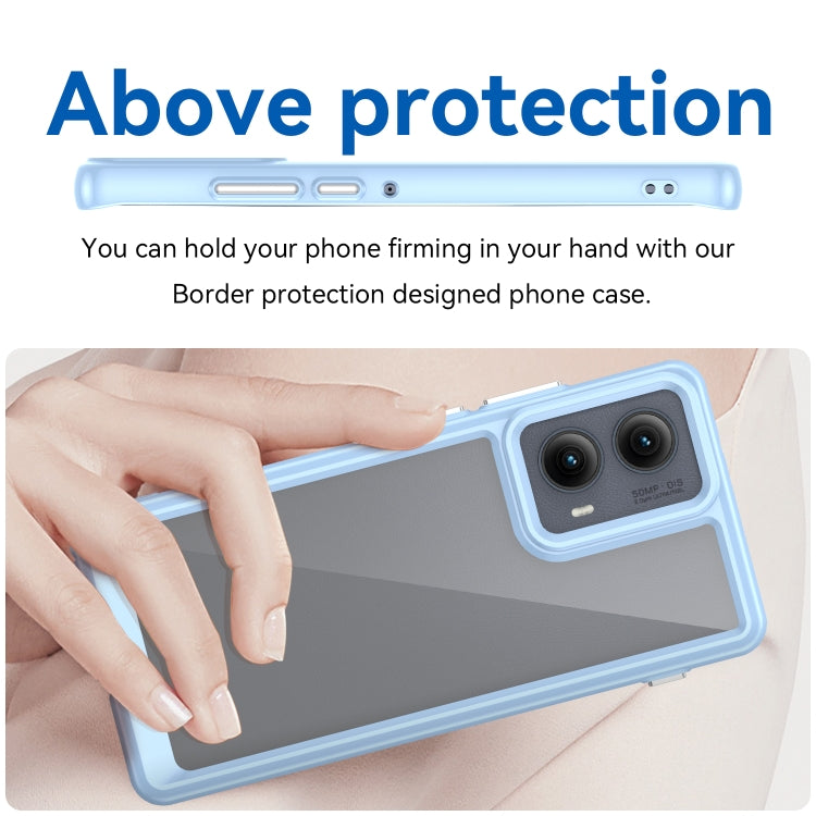 For Motorola Edge 2024 Colorful Series Acrylic Hybrid TPU Phone Case(Blue) - Motorola Cases by buy2fix | Online Shopping UK | buy2fix