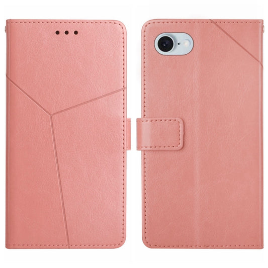 For iPhone SE 2024 HT01 Y-shaped Pattern Flip Leather Phone Case(Pink) - More iPhone Cases by buy2fix | Online Shopping UK | buy2fix