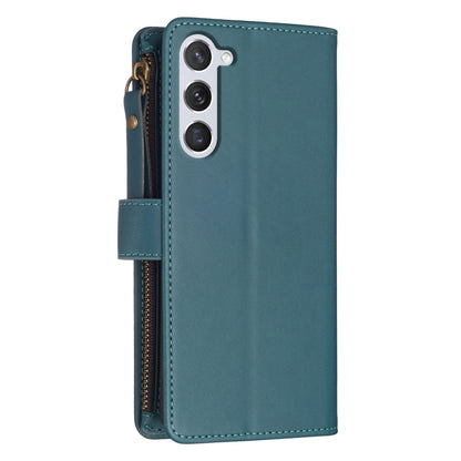 For Samsung Galaxy S23 5G 9 Card Slots Zipper Wallet Leather Flip Phone Case(Green) - Galaxy S23 5G Cases by buy2fix | Online Shopping UK | buy2fix