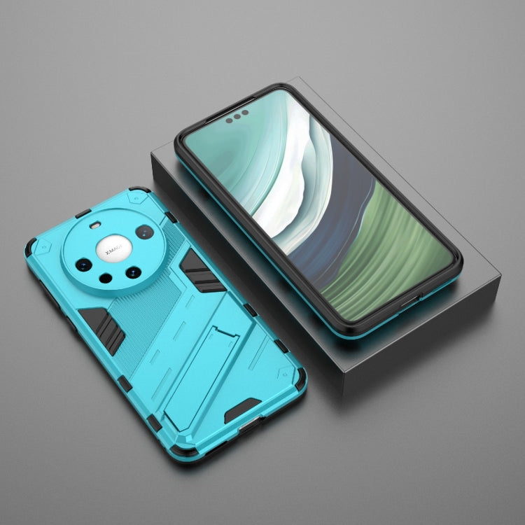 For Huawei Mate 60 Pro Punk Armor 2 in 1 PC + TPU Phone Case with Holder(Blue) - Huawei Cases by buy2fix | Online Shopping UK | buy2fix