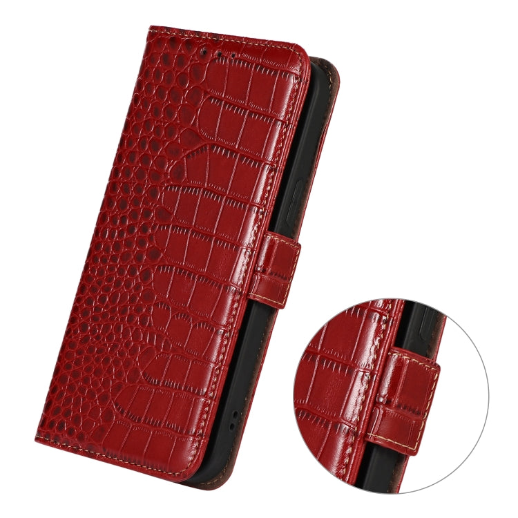 For iPhone 16 Pro Max Crocodile Top Layer Cowhide Leather Phone Case(Red) - iPhone 16 Pro Max Cases by buy2fix | Online Shopping UK | buy2fix