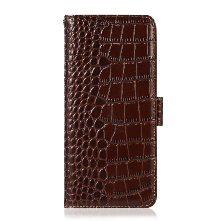 For iPhone 16 Crocodile Top Layer Cowhide Leather Phone Case(Brown) - iPhone 16 Cases by buy2fix | Online Shopping UK | buy2fix