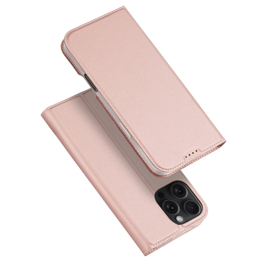 For iPhone 16 Pro DUX DUCIS Skin Pro Series Flip Leather Phone Case(Rose Gold) - iPhone 16 Pro Cases by DUX DUCIS | Online Shopping UK | buy2fix