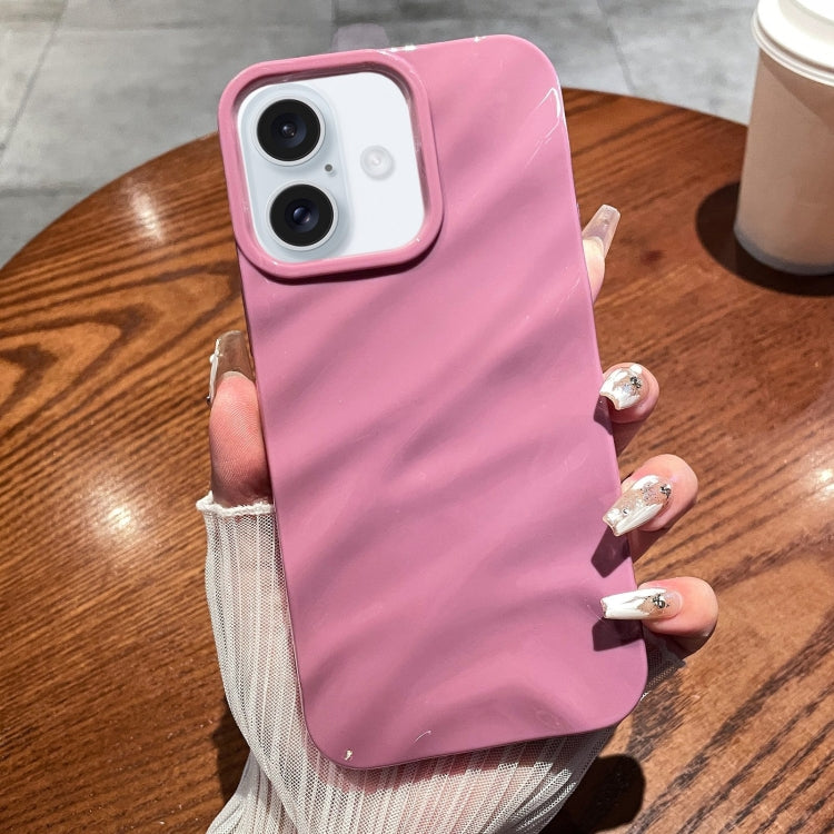 For iPhone 16 Plus Solid Color Wave Texture TPU Phone Case(Taro Purple) - iPhone 16 Plus Cases by buy2fix | Online Shopping UK | buy2fix