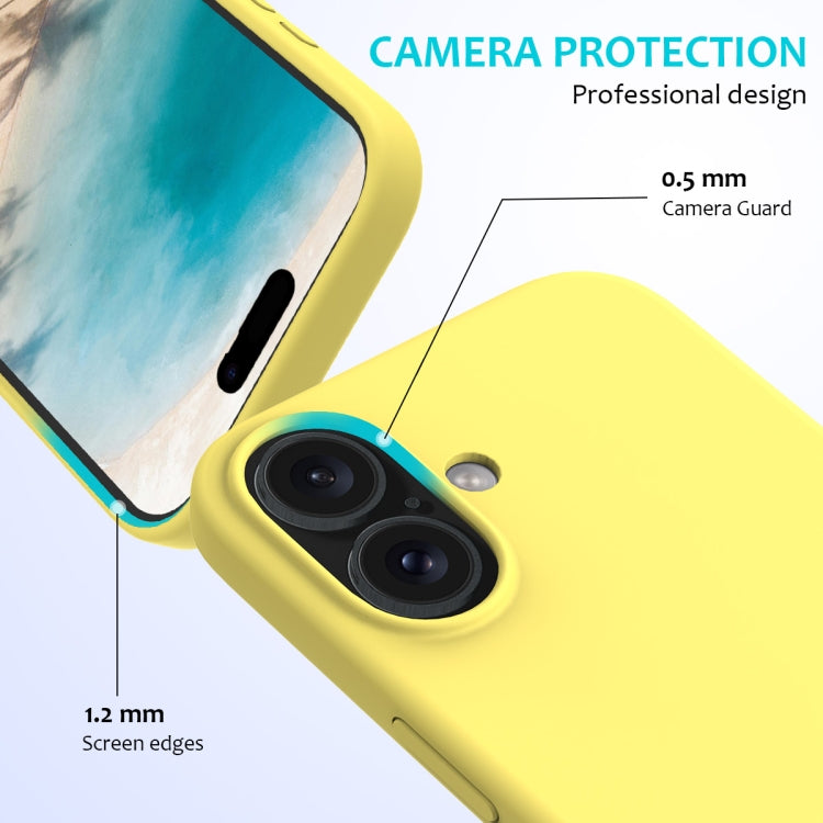 For iPhone 16 Plus Solid Color Silicone Phone Case(Lemon Yellow) - More iPhone Cases by buy2fix | Online Shopping UK | buy2fix