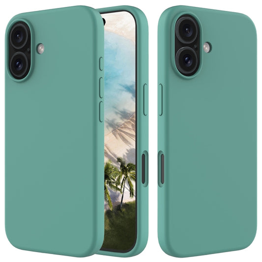 For iPhone 16 Solid Color Silicone Phone Case(Pine Needle Green) - More iPhone Cases by buy2fix | Online Shopping UK | buy2fix