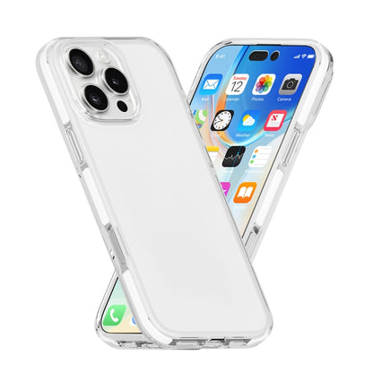 For iPhone 16 Pro Max Two-color Shockproof High Transparency TPU Phone Case(White) - iPhone 16 Pro Max Cases by buy2fix | Online Shopping UK | buy2fix