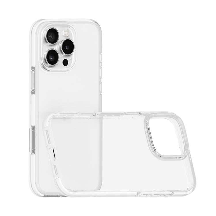 For iPhone 16 Pro Max Two-color Shockproof High Transparency TPU Phone Case(White) - iPhone 16 Pro Max Cases by buy2fix | Online Shopping UK | buy2fix