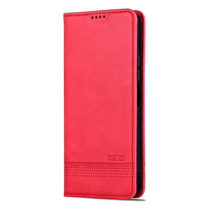 For Xiaomi Redmi 13C / Poco C65 AZNS Magnetic Calf Texture Flip Leather Phone Case(Red) - 13C Cases by AZNS | Online Shopping UK | buy2fix