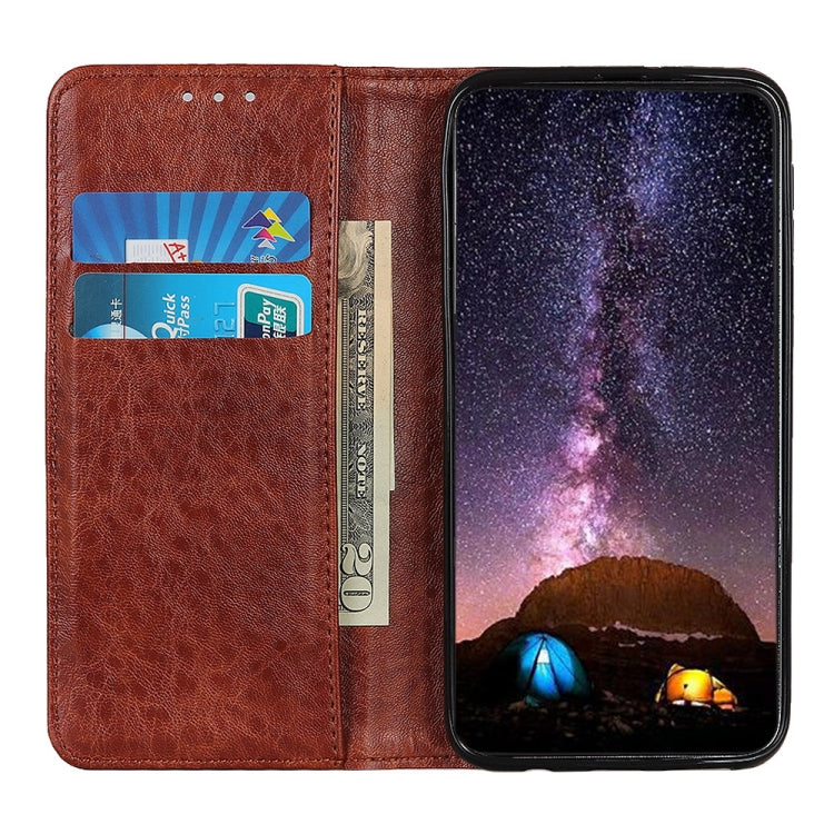 For iPhone 16 Pro Magnetic Crazy Horse Texture Horizontal Flip Leather Phone Case(Brown) - iPhone 16 Pro Cases by buy2fix | Online Shopping UK | buy2fix