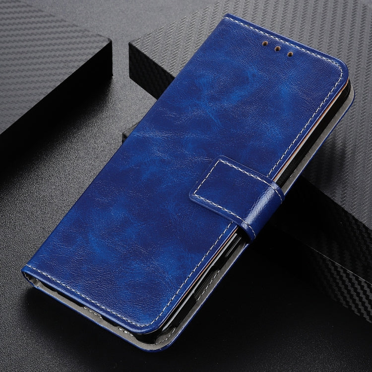 For iPhone 16 Plus Retro Crazy Horse Texture Horizontal Flip Leather Phone Case(Blue) - iPhone 16 Plus Cases by buy2fix | Online Shopping UK | buy2fix