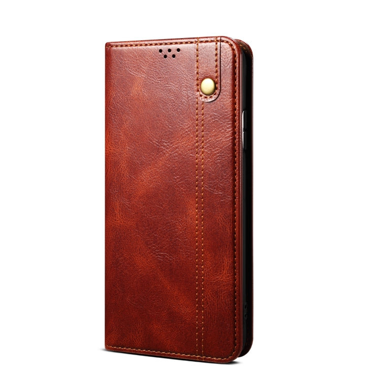 For vivo X100 Oil Wax Crazy Horse Texture Leather Phone Case(Brown) - X100 Cases by imak | Online Shopping UK | buy2fix