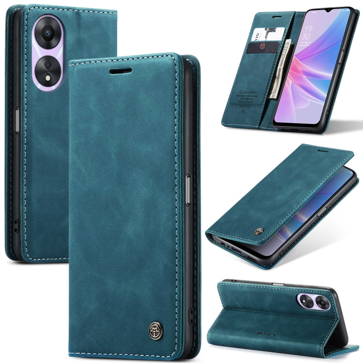 For OPPO A78 5G Global / A1X 5G CaseMe 013 Multifunctional Horizontal Flip Leather Phone Case(Blue) - OPPO Cases by CaseMe | Online Shopping UK | buy2fix