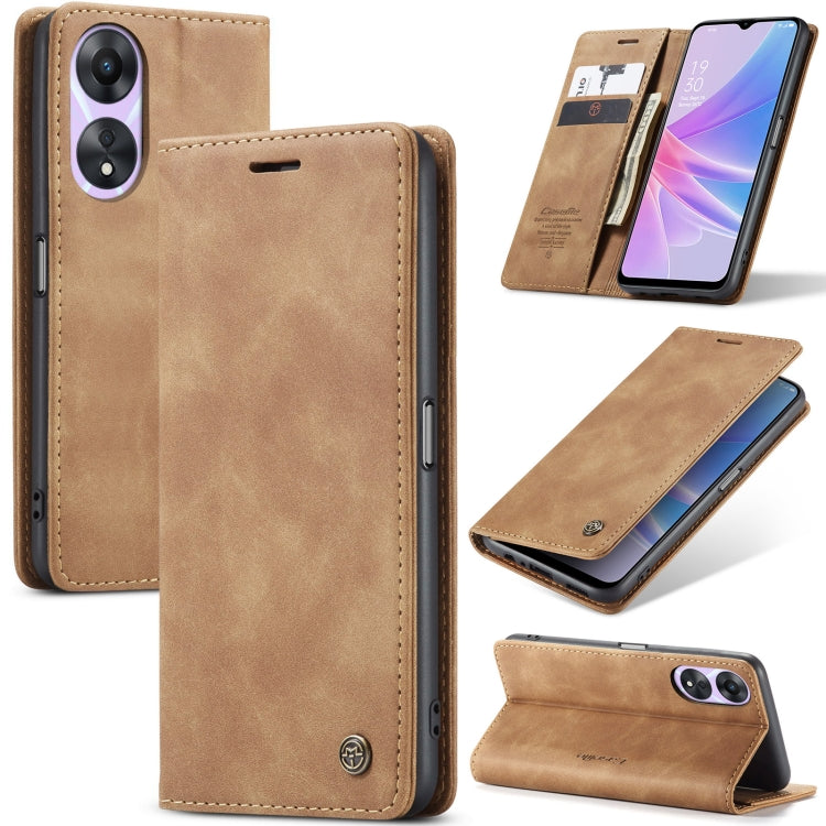 For OPPO A78 5G Global / A1X 5G CaseMe 013 Multifunctional Horizontal Flip Leather Phone Case(Brown) - OPPO Cases by CaseMe | Online Shopping UK | buy2fix