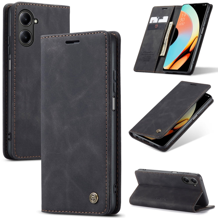 For Realme 10 Pro 5G CaseMe 013 Multifunctional Horizontal Flip Leather Phone Case(Black) - Realme Cases by CaseMe | Online Shopping UK | buy2fix