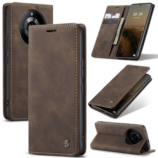 For Realme 11 Pro／Realme 11 Pro+ CaseMe 013 Multifunctional Horizontal Flip Leather Phone Case(Coffee) - Realme Cases by CaseMe | Online Shopping UK | buy2fix