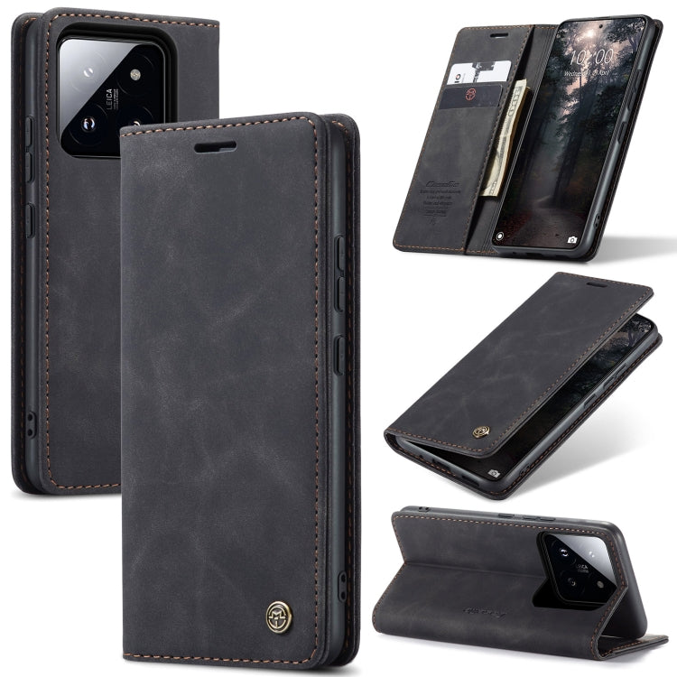 For Xiaomi 14 CaseMe 013 Multifunctional Horizontal Flip Leather Phone Case(Black) - 14 Cases by CaseMe | Online Shopping UK | buy2fix