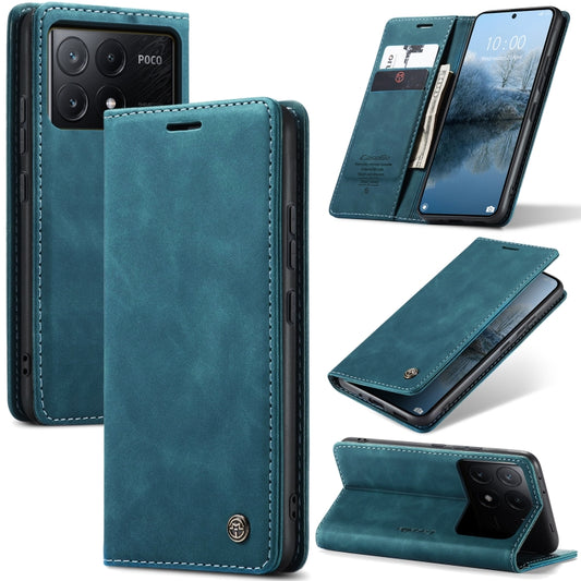 For Xiaomi Redmi K70E 5G CaseMe 013 Multifunctional Horizontal Flip Leather Phone Case(Blue) - K70E Cases by CaseMe | Online Shopping UK | buy2fix