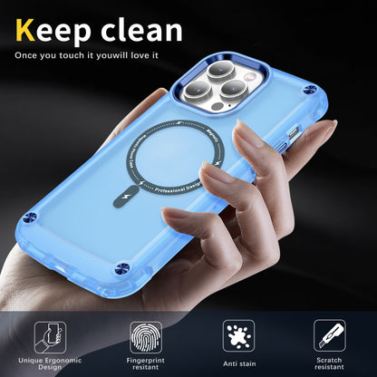 For iPhone 13 Pro Max Skin Feel TPU + PC MagSafe Magnetic Phone Case(Transparent Blue) - iPhone 13 Pro Max Cases by buy2fix | Online Shopping UK | buy2fix