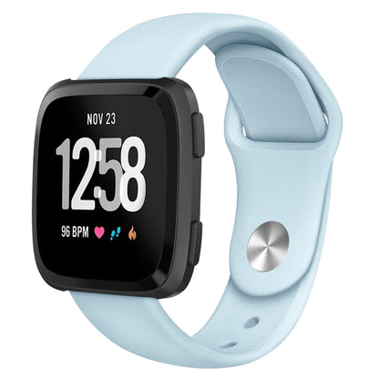 For Fitbit Versa 2 / Fitbit Versa / Fitbit Versa Lite Solid Color Silicone Watch Band, Size:L(Baby Blue) - Watch Bands by buy2fix | Online Shopping UK | buy2fix