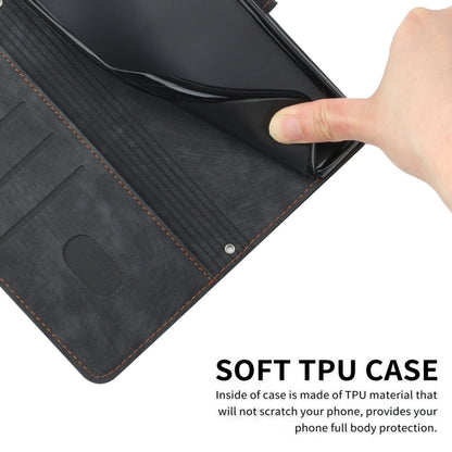 For Xiaomi Redmi K70 / K70 Pro Skin Feel Stripe Pattern Leather Phone Case with Long Lanyard(Black) - K70 Pro Cases by buy2fix | Online Shopping UK | buy2fix