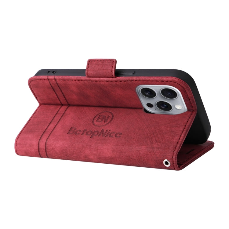 For iPhone 16 Pro Max BETOPNICE Dual-side Buckle Leather Phone Case(Red) - iPhone 16 Pro Max Cases by BETOPNICE | Online Shopping UK | buy2fix