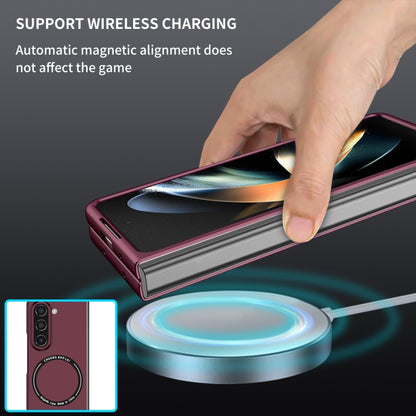 For Samsung Galaxy Z Fold6 5G Magsafe Magnetic Folding PC Phone Case(Wine Red) - Galaxy Z Fold6 5G Cases by buy2fix | Online Shopping UK | buy2fix