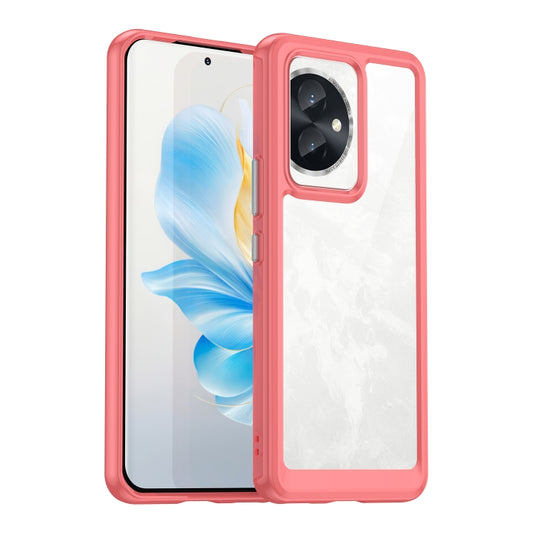 For Honor 100 Colorful Series Acrylic Hybrid TPU Phone Case(Red) - Honor Cases by buy2fix | Online Shopping UK | buy2fix