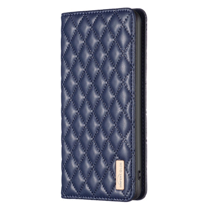 For iPhone 16 Pro Max Diamond Lattice Magnetic Leather Flip Phone Case(Blue) - iPhone 16 Pro Max Cases by buy2fix | Online Shopping UK | buy2fix